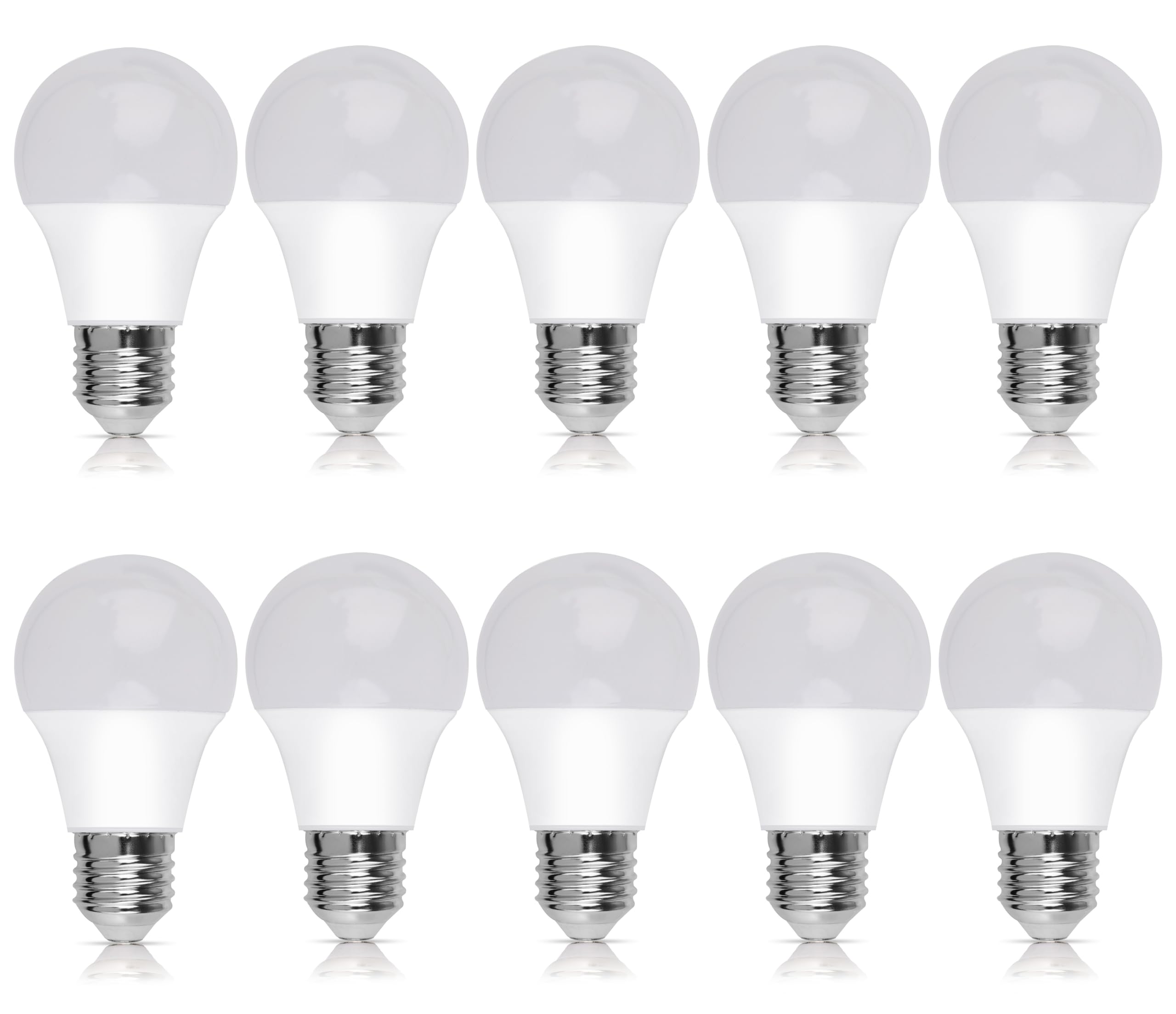 Bright Source Non-Dimmable Opal Frosted LED GLS Bulb, 10.5W, 1055lm, E27 Edison Screw, 3000K Warm White - Pack of 10 Bulbs