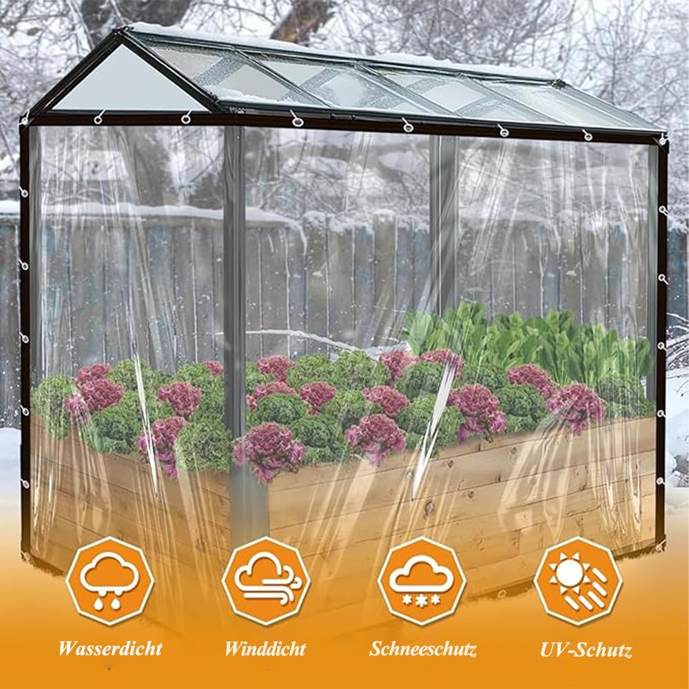 Transparente Abdeckplane Mit Ösen - 0.3mm Wasserdicht, Für Garten, Camping, Gewächshaus