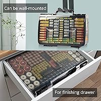 Vista 8 de Caja Organizadora de Batería con Probador - Caja de Soporte de Almacenamiento de 269 Baterías, Paquete de Variedad Doble Cara, Soporta AA AAA 4A C D