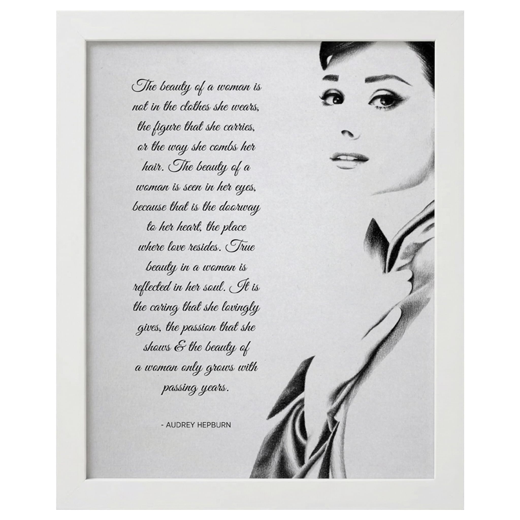 The Beauty of a Woman Wall Art Print – 8x10 Unframed Inspirational Quote Poster – Elegant Feminine Home Décor for Bedroom, Office, or Living Room – Meaningful Gift for Women, Mom, or Friend