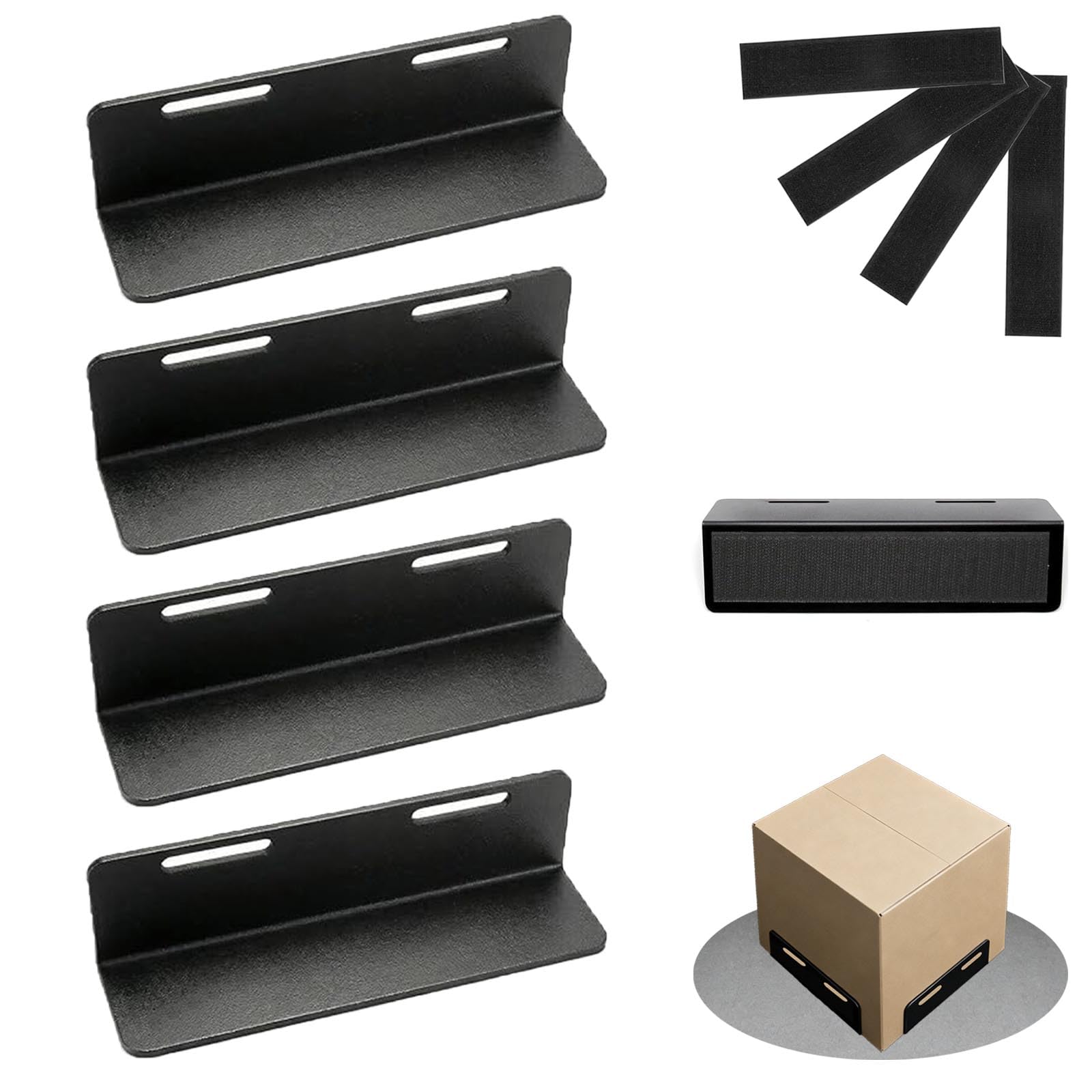 Gepäckfixierung Kofferraum, 4 Stück 19 x 5 x 5 cm Eisen Kofferraums Klettfixierung, Auto Kofferraum Organizer Trenner, für Autos, Vans, SUVs, Limousinen, Kombis