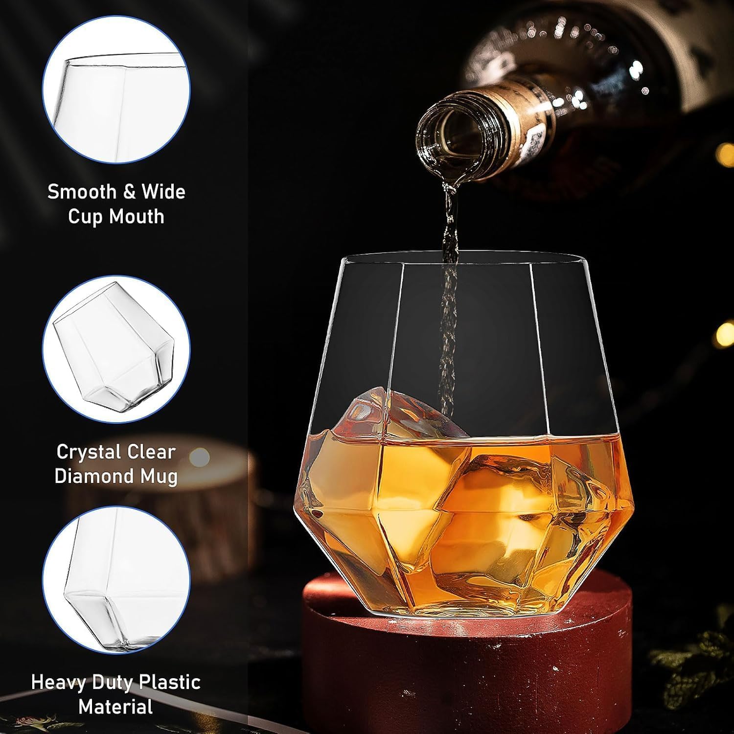 MALLOOM Lot de 40 verres à eau 350 ml,Verres à eau Verres à cocktail Verres à jus Verre à dessert
