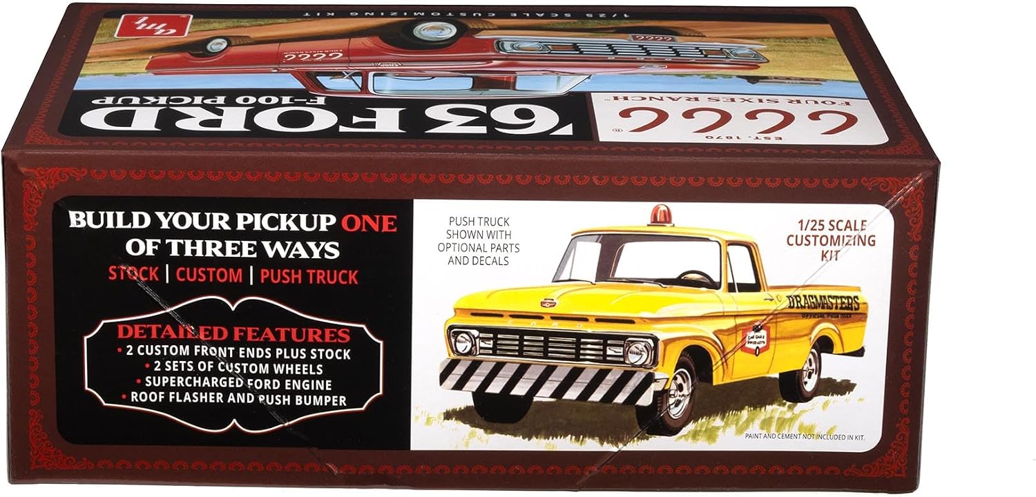 AMT 1963 Ford F-100 Four Sixes Ranch Pickup 1:25 Scale Model Kit