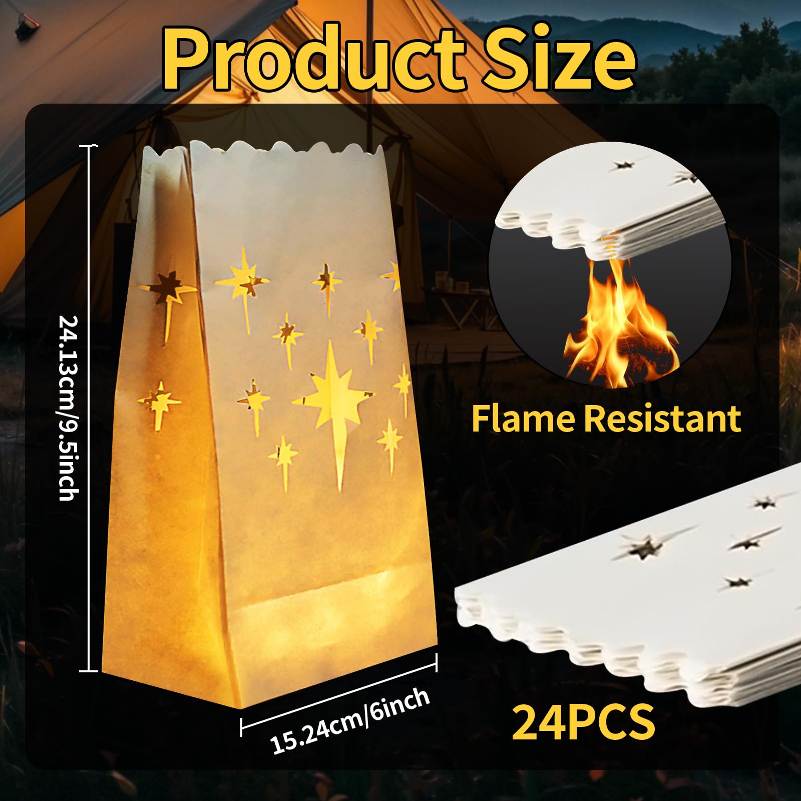 Elf Logic - Juego de 10 bolsas luminarias eléctricas (luces incandescentes) - Enchufe y resistente a la intemperie Iluminación luminaria de camino - Bolsas luminarias reutilizables - Luces luminarias