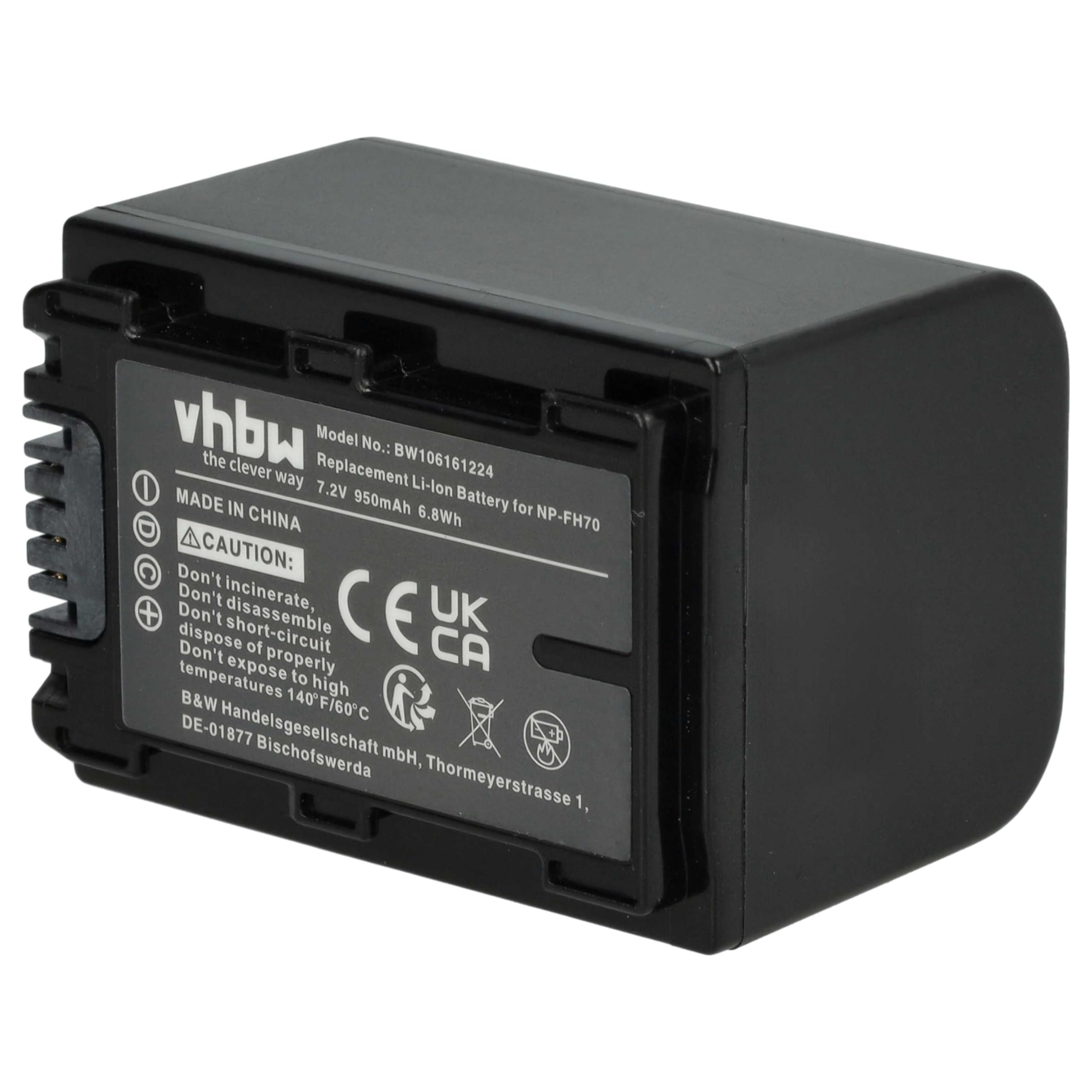 vhbw 2 x bateria kompatybilna z kamerą wideo Sony DCR-SR37, DCR-SR36(E), DCR-SR37E (950 mAh, 7,2 V, Li-Ion) + chip informacyjny