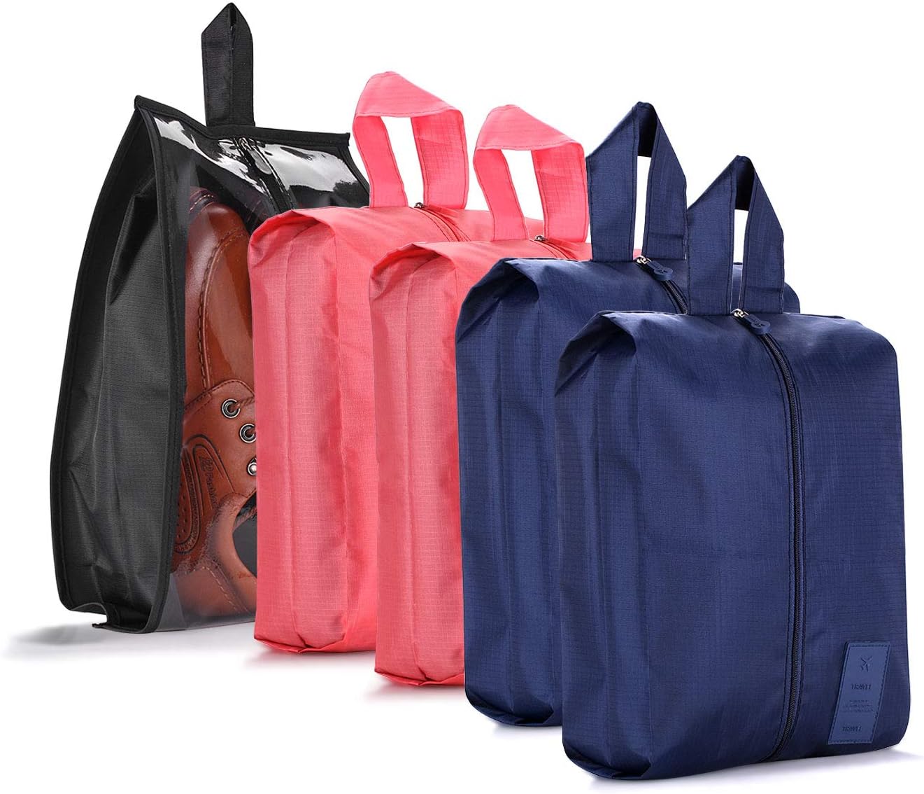 5 Pcs Travel Shoe Bags, Breathable Lightweight Travel Shoe Organiser, Dust-Proof Nylon Storage Bag with Zipper for Boots/High Heel/Shoes