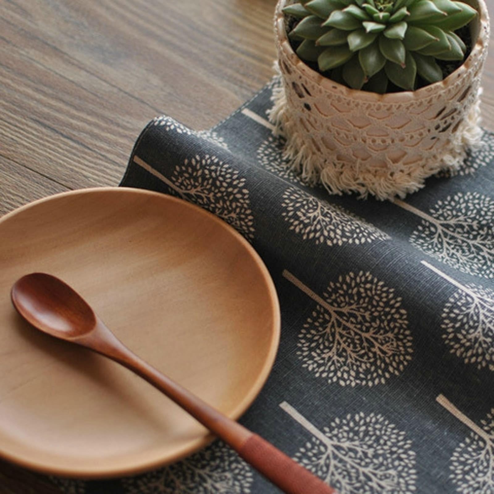 Lot de 8 sets de table style 2 rectangulaires avec motif d'arbre 30 x 40 cm pour cuisine et salle à manger