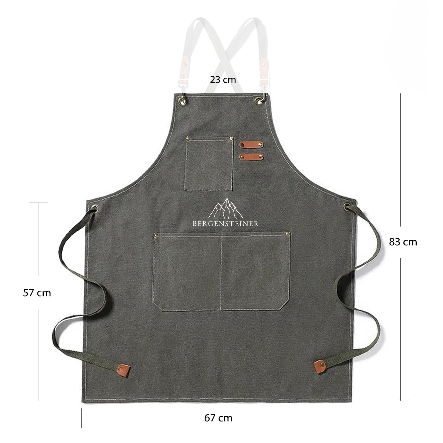 Grillschürze für Männer aus 100% Baumwolle | Premium Qualität, sehr robust | Küchenschürze, BBQ Schürze für Grill | Kochschürze Herren | inkl. Premium Grillhandschuhe