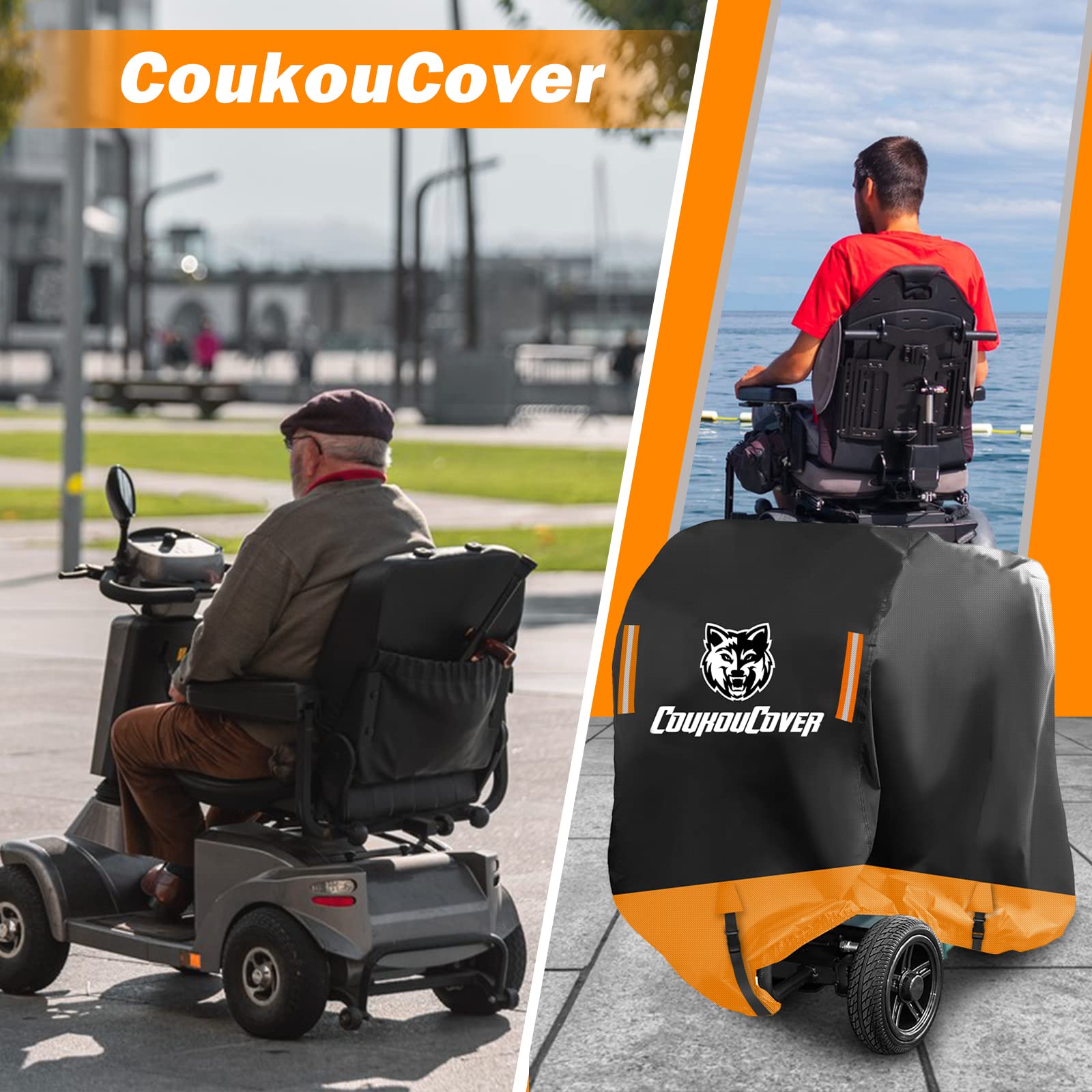 Funda de Almacenamiento para Scooter de Movilidad, Tela Oxford 600D, Impermeable y Duradera, Adecuada para 67 Pulgadas de Largo, con Tiras Reflectantes y Correas Triangulares Resistentes