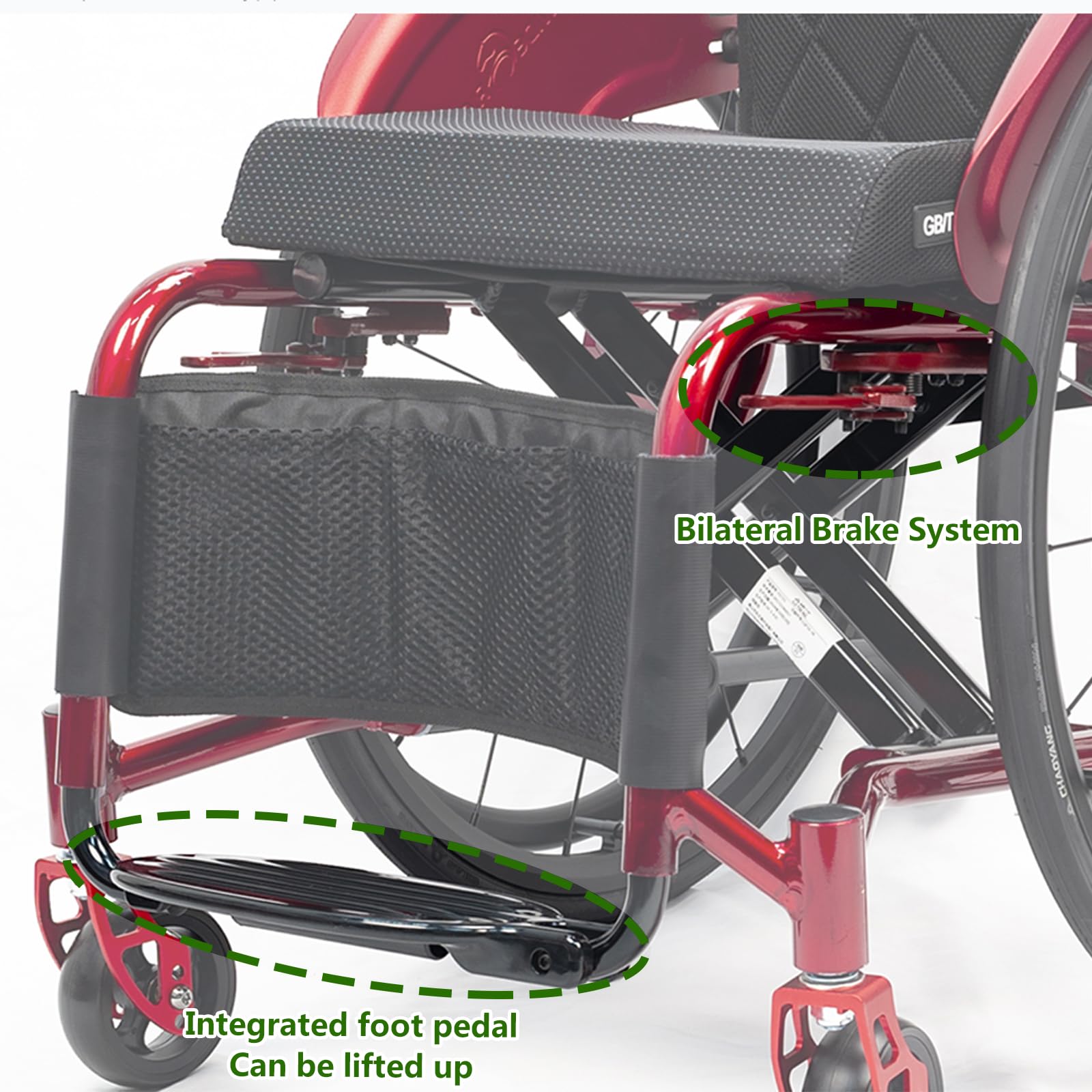 Sedia A Rotelle Sportiva Ultraleggera Pieghevole Per Tutti I Terreni,sedia Manuale Portatile Pieghevole,sedia A Rotelle Leggera In Lega Di Alluminio,sedia A Rotelle Pieghevole Da Trasporto(Seat width