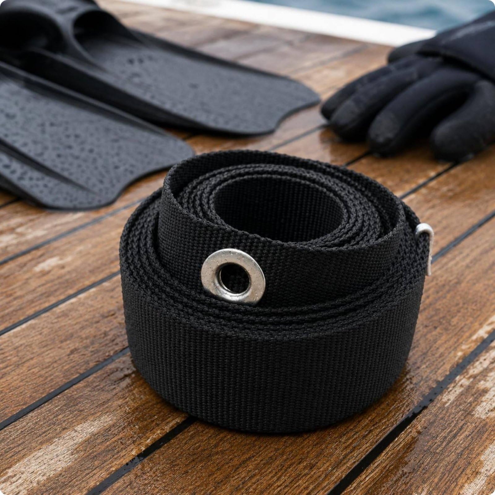 Cinturón de Lastre de Buceo Correa Plomos Ajustable Hebilla Sólida Material Poliéster Acero Inoxidable 316 Resistente Adecuado para Buceo Entrenamiento