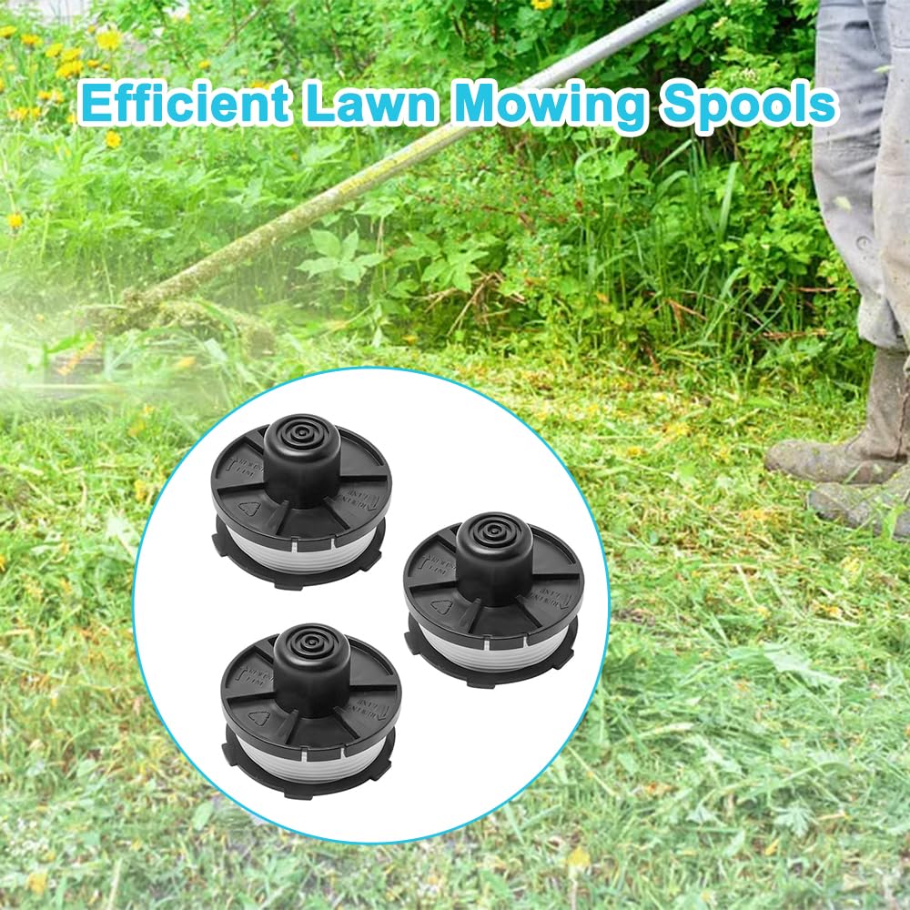 196146-9 Makita 3 Bobine Di Filo Per Tagliaerba Makita 18V - Ricambio Per DUR181Z, DUR181RF, Con Copribobina E Molla Accessori Decespugliatore - Foto 11