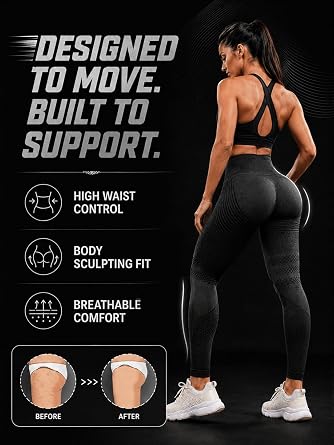 3D Compression Leggings Women, High Waist Anti Cellulite Leggings, Workout Bum Scrunch Butt Lift Leggings, Gym Trousers Womens