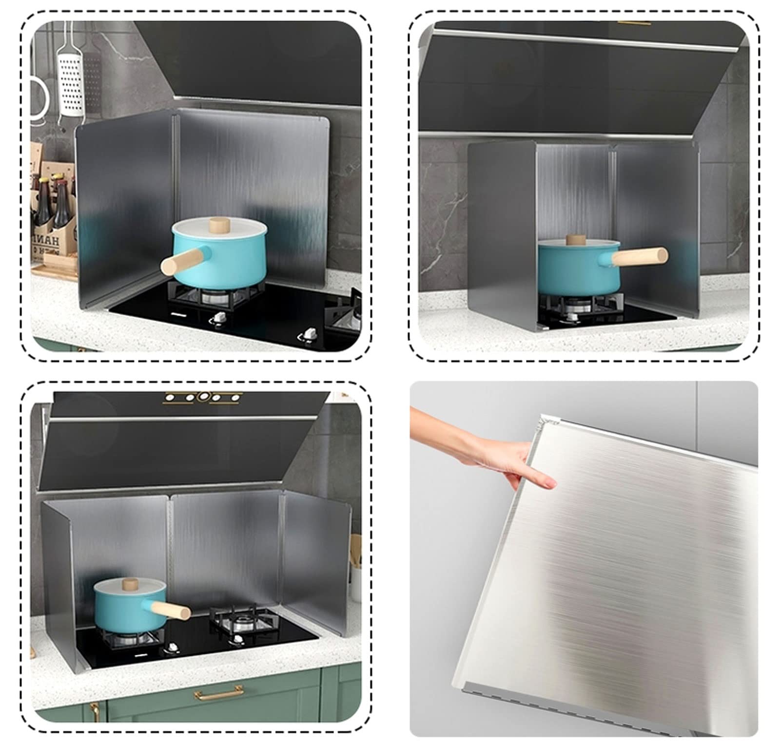 Protection Anti-éclaboussures Pliable Pour Cuisinière - 32,5 X 84 Cm, En Tôle, Facile à Nettoyer