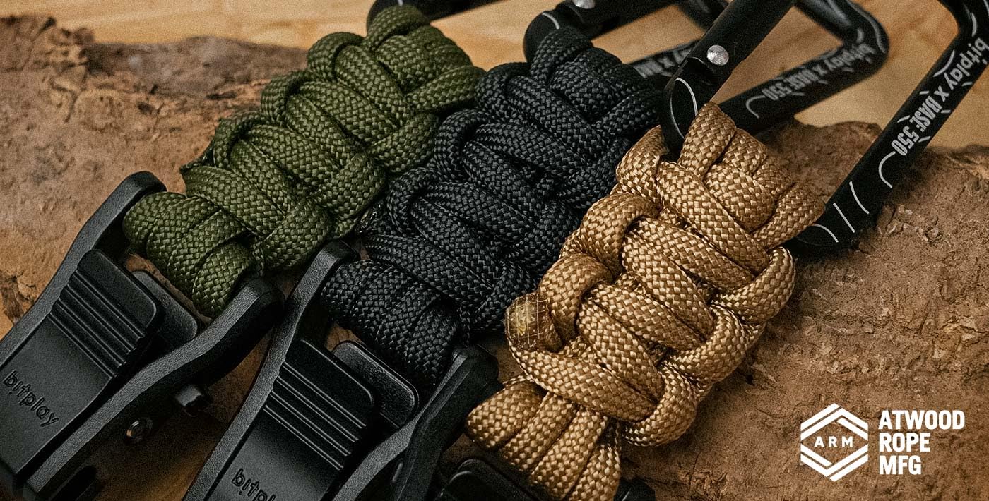 Bitplay Base550 - Mosquetón paracord de liberación rápida para aventuras al aire libre, camping, senderismo, gimnasio, hamacas, llaveros y otros artículos utilitarios