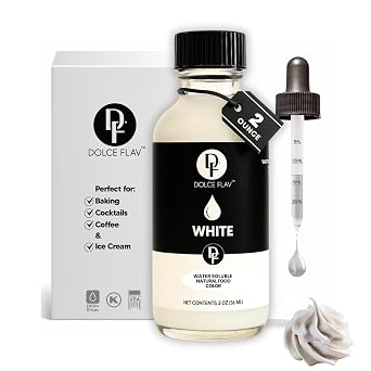 Dolce Flav Natural White Liquid Food Coloring, for Cold Applications, 2oz