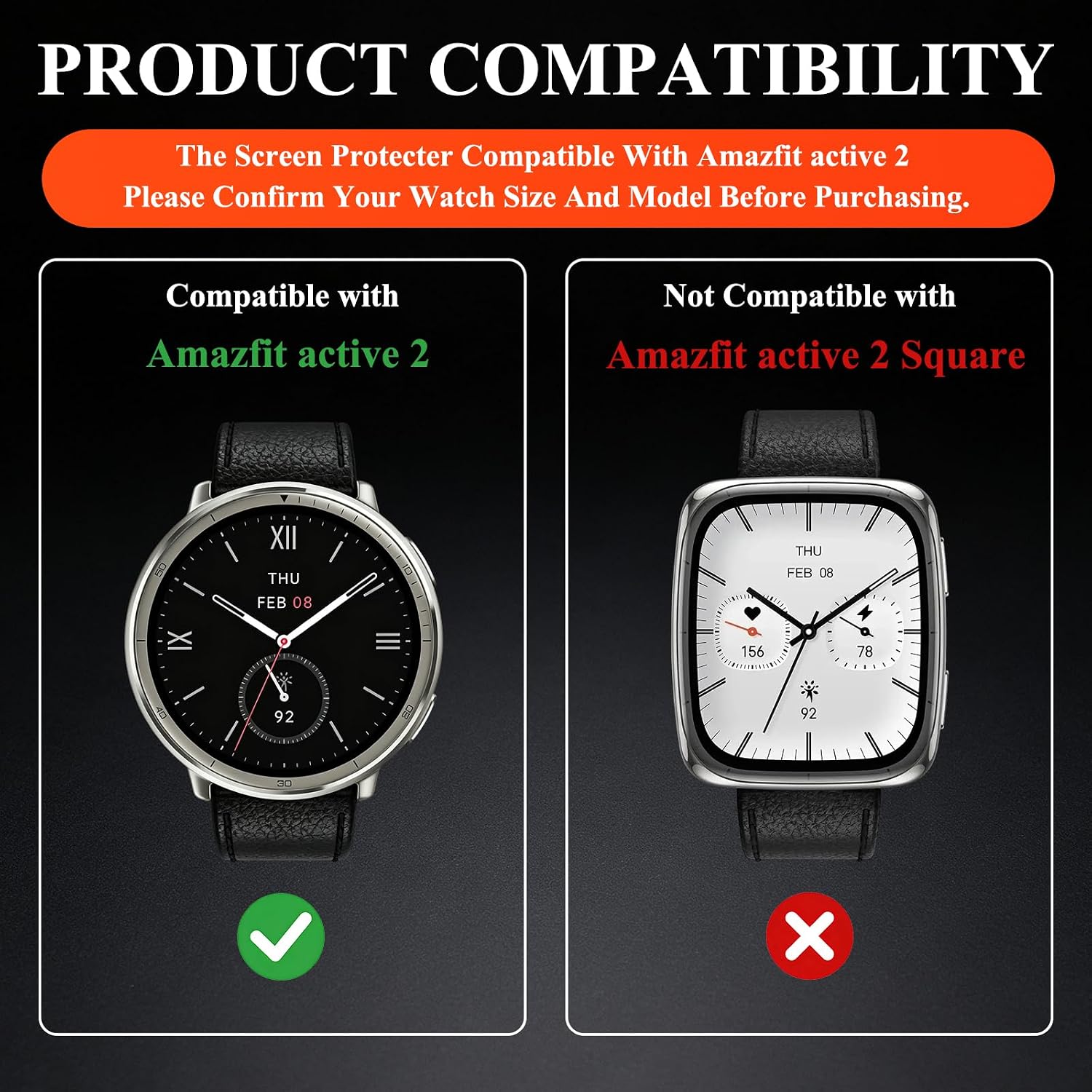 3 Pack Full Curved Soft Screen Protector for Amazfit Active 2 image 2