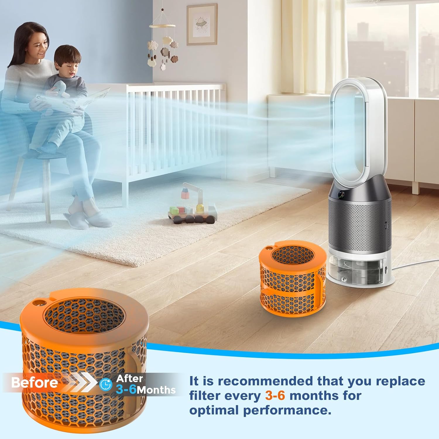 Air Puri-Fier Humidifier Carbon Fiber Evaporator Filter Replacement Part for Dy-Son PH01 PH02 PH03 PH04 PH3A Air Pur-ifier Replacement Parts,2 Pack - Image 7