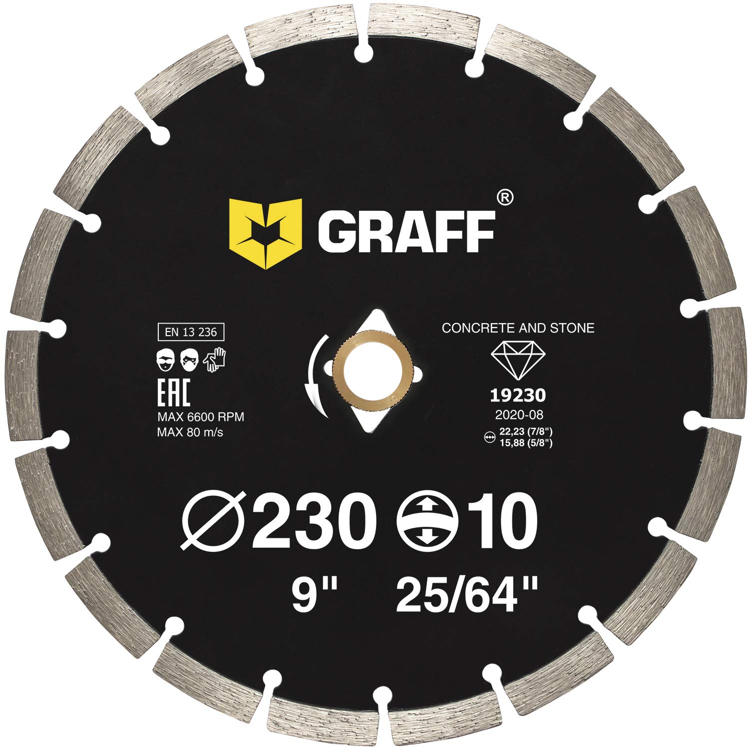9 Inch Diamond Blade for Angle Grinder — Diamond Cutting Wheel for Cutting Stone, Marble, Granite, Brick, Masonry, Paving Flag, Concrete — Diamond Saw