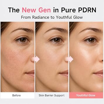 PDRN Pink Silk Peptide Ampoule, Deep Collagen Serum for Face with Multi Peptides & Hyaluronic Acids, Hydrating Facial Serum, Korean Skincare Formula for Smooth, Glowing Skin (1.69 fl oz)