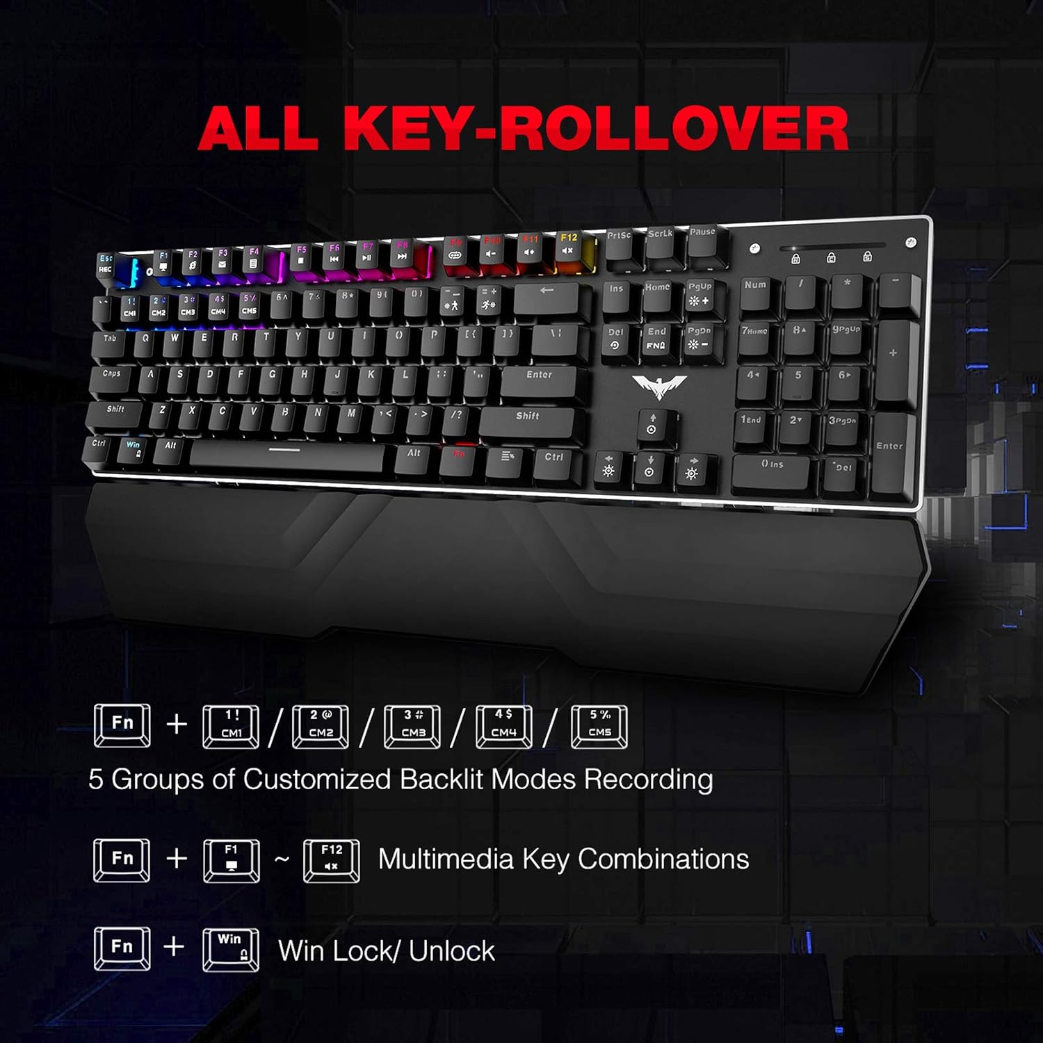 Buy Havit Mechanical Keyboard and Mouse Combo RGB Gaming 104 Keys Blue Switches Wired USB 