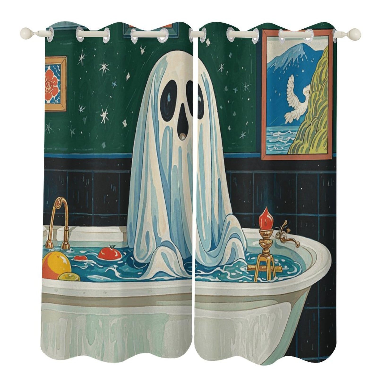 Rideaux occultants isolants contre le froid rideau fantôme de bain 213cm