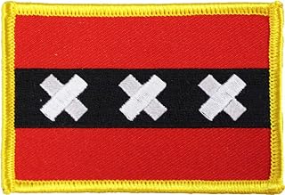 Amsterdam City Flag Embroidered Sew on/Iron on Rectangular Patch, Approx. Size 2.25" x 3.25"