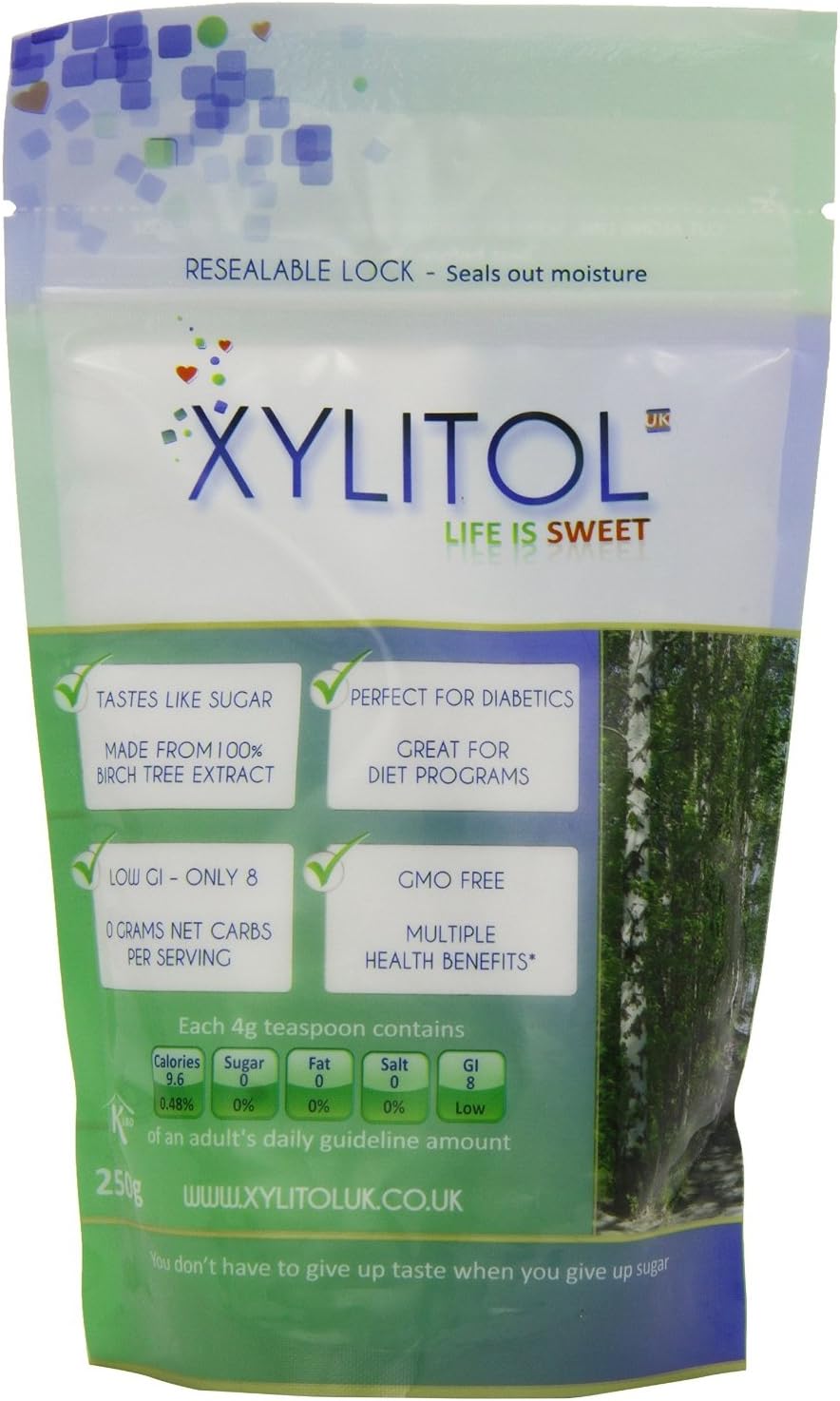 (2 Pack) Xylitol Xylitol Sweetener Pouch 250g 2 PACK BUNDLE