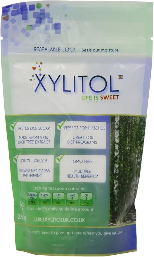 (2 Pack) Xylitol Xylitol Sweetener Pouch 250g 2 PACK BUNDLE Amazon.co.uk Grocery