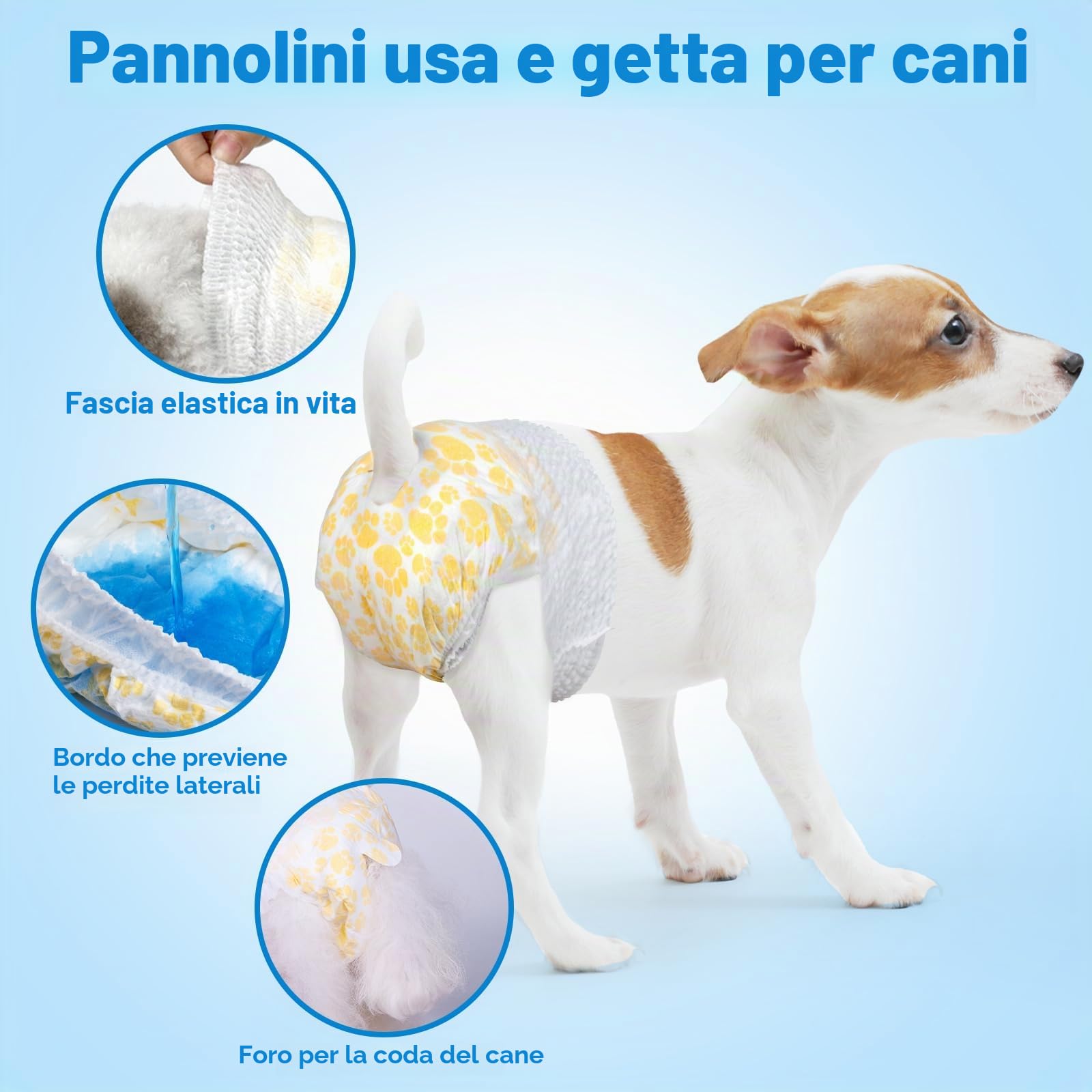 Pannolini Cane USA e Getta Femmina con Elastico in Vita， XL-30 | Super assorbenti，Prova di Perdite，Disponibili in varie misure，Completamente Avvolti,Elastico in Vita