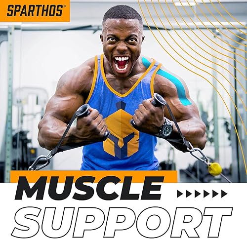 Miniatura 5 de Sparthos Cinta de kinesiología  Increíble apoyo para deportes deportivos y recuperación  Guía de cinta de kinesiología gratuita  Rollo sin cortar de