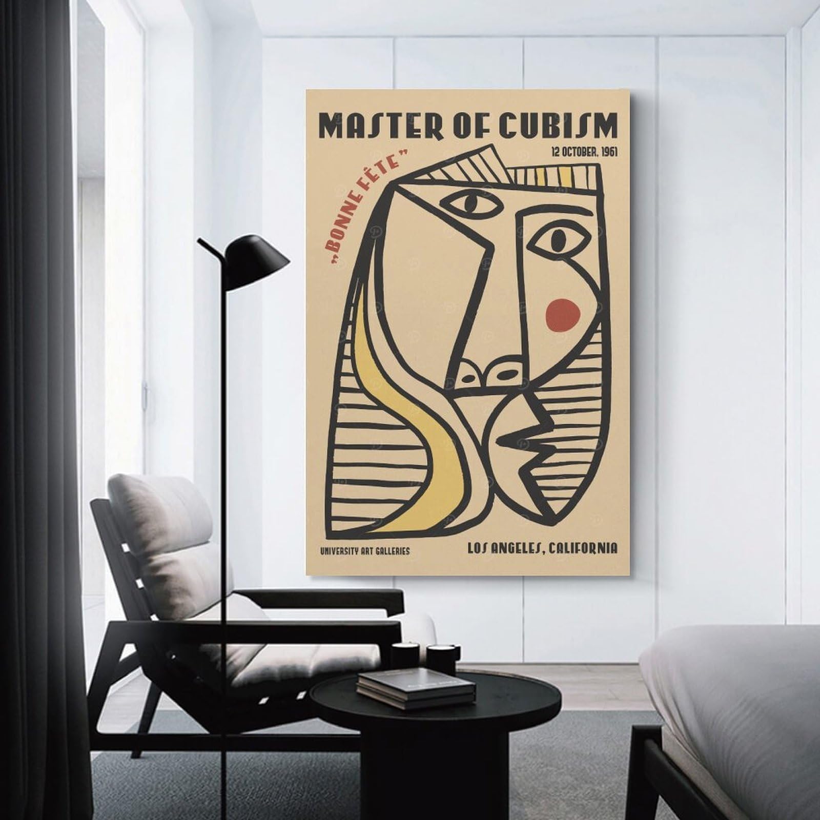 Junmoney Cubist Picasso Portrait Decorative Canvas Print, 24x36inch(60x90cm), for Hallway, Entryway Or Landing, Home Artwork for First Impressions