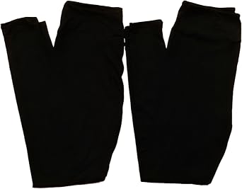 Lularoe 2 Pairs TC Tall Curvy Solid Black Leggings Fits Adult Sizes 12-18