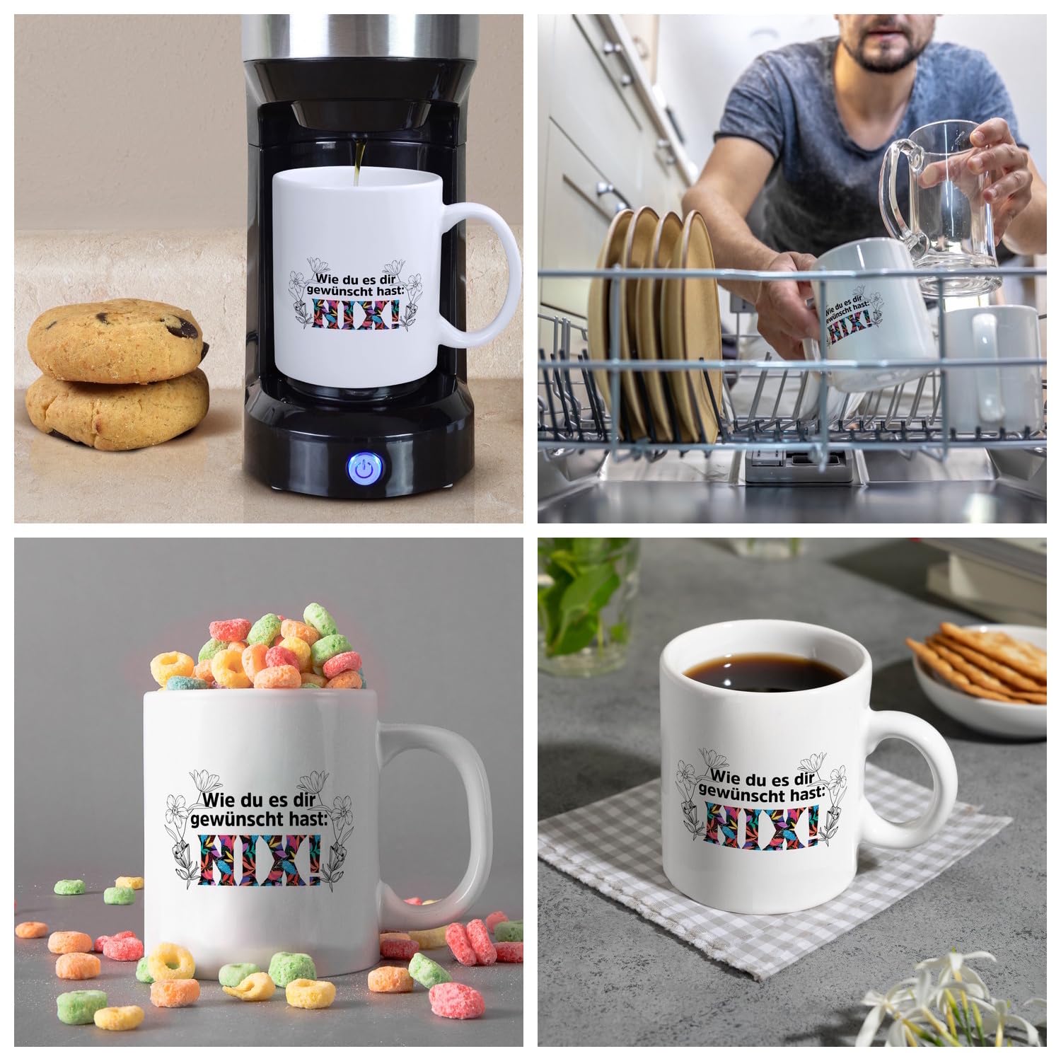 „Nichts Gewünscht“ Kaffeebecher – Lustiger Spruch Für Wunschlos Glückliche Menschen, 300 Ml Keramik