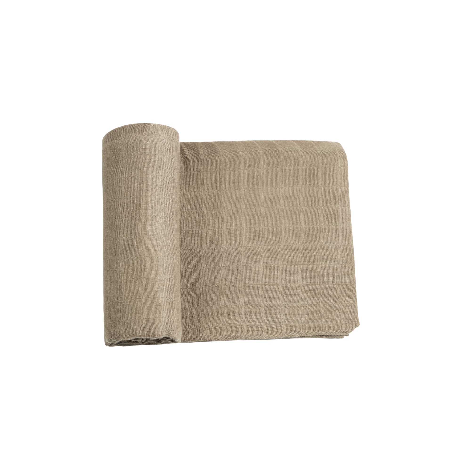 Meracorallo Muslin Swaddle Blanket, Rayon Cotton Blend, Khaki | Silky Soft, Lightweight Breathable, 47x47 In, Receiving Blanket, Swaddle Wrap for Baby Boys Girls