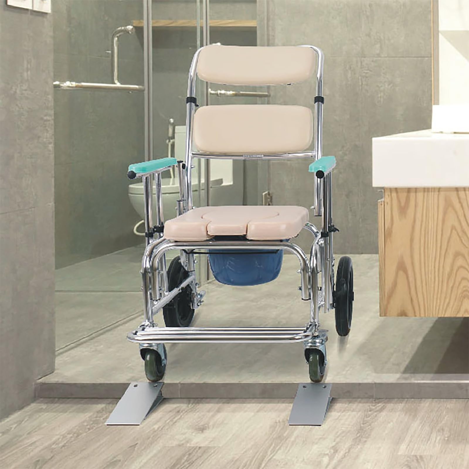 Rampa progowa, przenośna, wielofunkcyjna, bezbarierowa, aluminiowa rampa dla wózków inwalidzkich, z regulacją wysokości