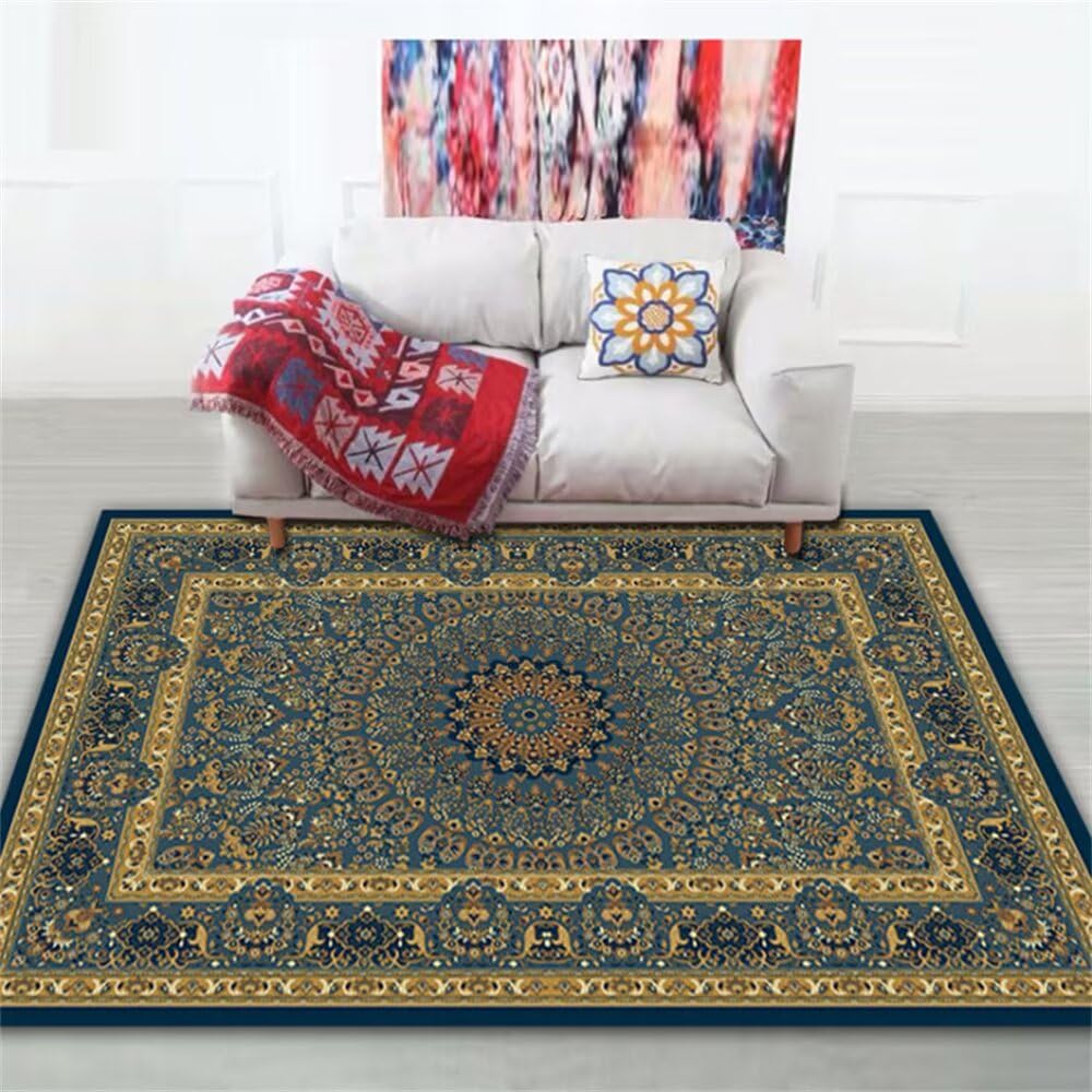 Tapis de chambre gamer bleu 150x200 cm grand format