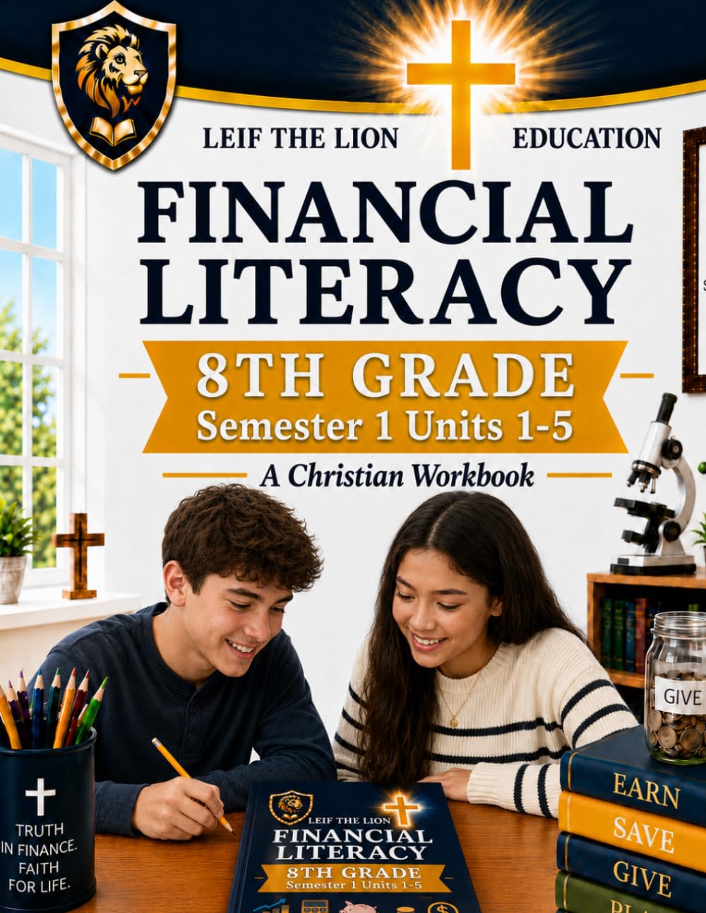 8th Grade Financial Literacy - Semester 1 (Units 1 - 5): A Christian Homeschool Workbook