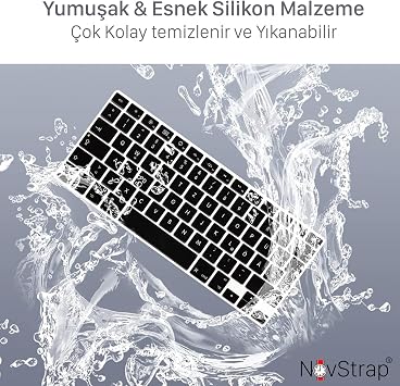 NovStrap Apple MacBook Neo 13 inç (A18 Çip) A3404 ile Uyumlu Türkçe Q Klavye Koruyucu Siyah Kılıf
