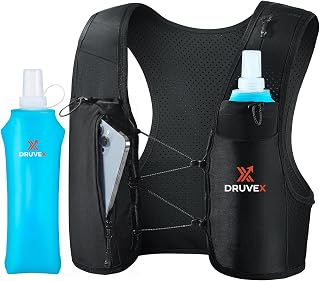 Running Vest for Women & Men - Hydration Vest with 500ml Soft Flask, Adjustable Running Backpack with Phone Holder - Lightweight Reflective Running Vest for Marathon, Trail Running, Jogging