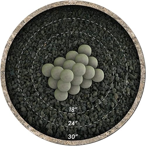 Miniatura 2 de Bolas de fuego huecas de cerámica  Juego de 20  Accesorio moderno para hogueras o chimeneas de interiores y exteriores  Aspecto de hormigón