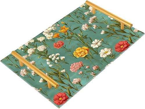 Miniatura 24 de Retro Lily of The Valley White Vanity Trays Coffee Table Tray Bathroom Counter Organizer for Bathroom Countertop Retro Lily of the Valley