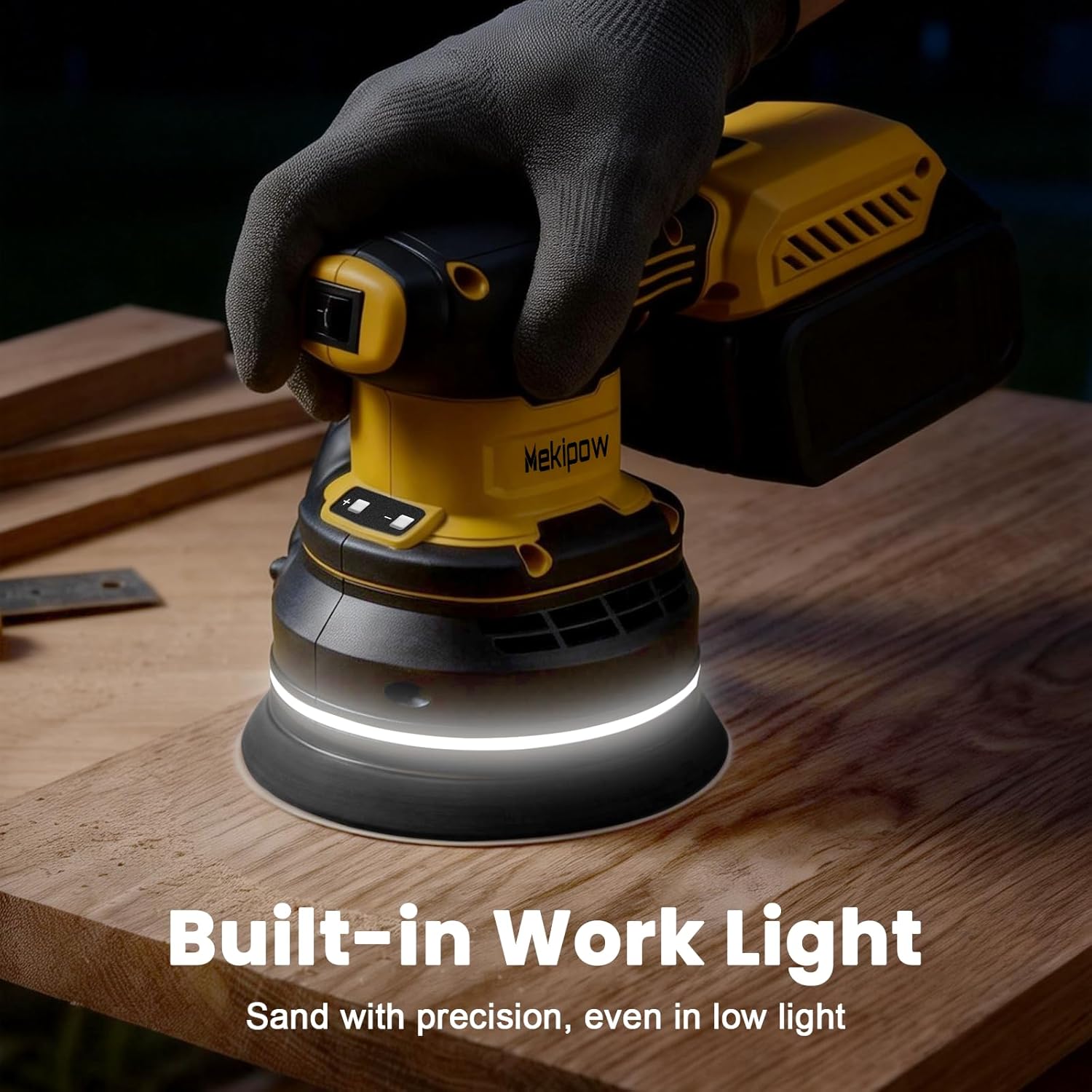 Cordless Brushless Random Orbital Sander Compatible for Dewalt 20V Battery, Electric Palm Orbital Sander with Dust Collector, 5 Variable Speed, For Sanding Polishing Woodworking(TOOL ONLY) - Image 5