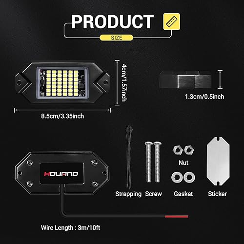 Miniatura 10 de Hovano Luces LED de roca blancas, 20 cápsulas de 6000 K, impermeables, luz LED de neón para camión, automóvil, ATV, UTV, SUV, barco, todoterreno,