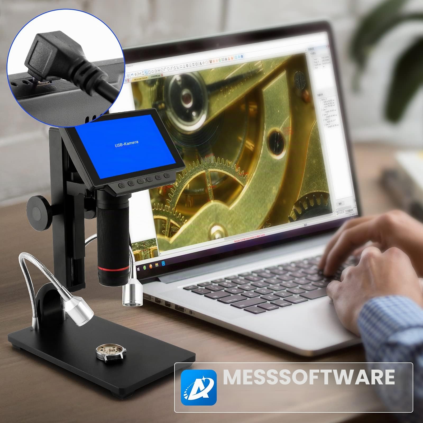 Andonstar ADSM302 Digitales HDMI-Mikroskop für Leiterplatten-Reparatur, 5 Zoll (12,7 cm) Bildschirm, 1080P, als Löthilfe