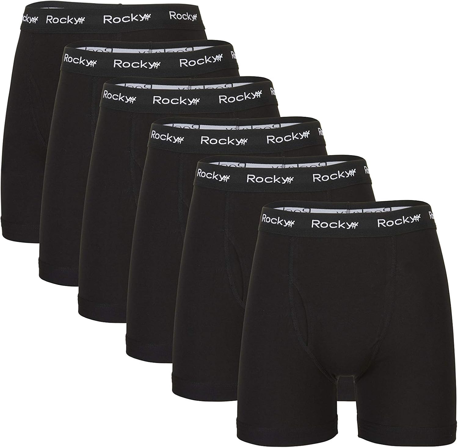 Rocky Men's Boxer Briefs Breath-Easy 95% Cotton Fabric Underwear, Tagless