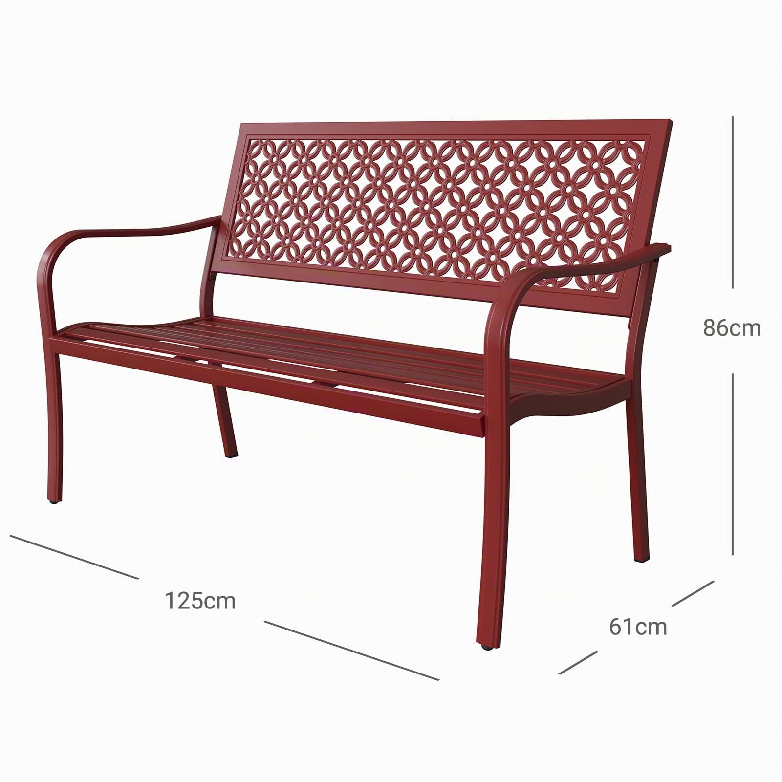 Grand patio Panca esterna per 2-3 persone, sedia a sdraio da giardino, per interni, esterni, terrazza, parco, resistente alla ruggine, motivo stampato (giallo scuro)
