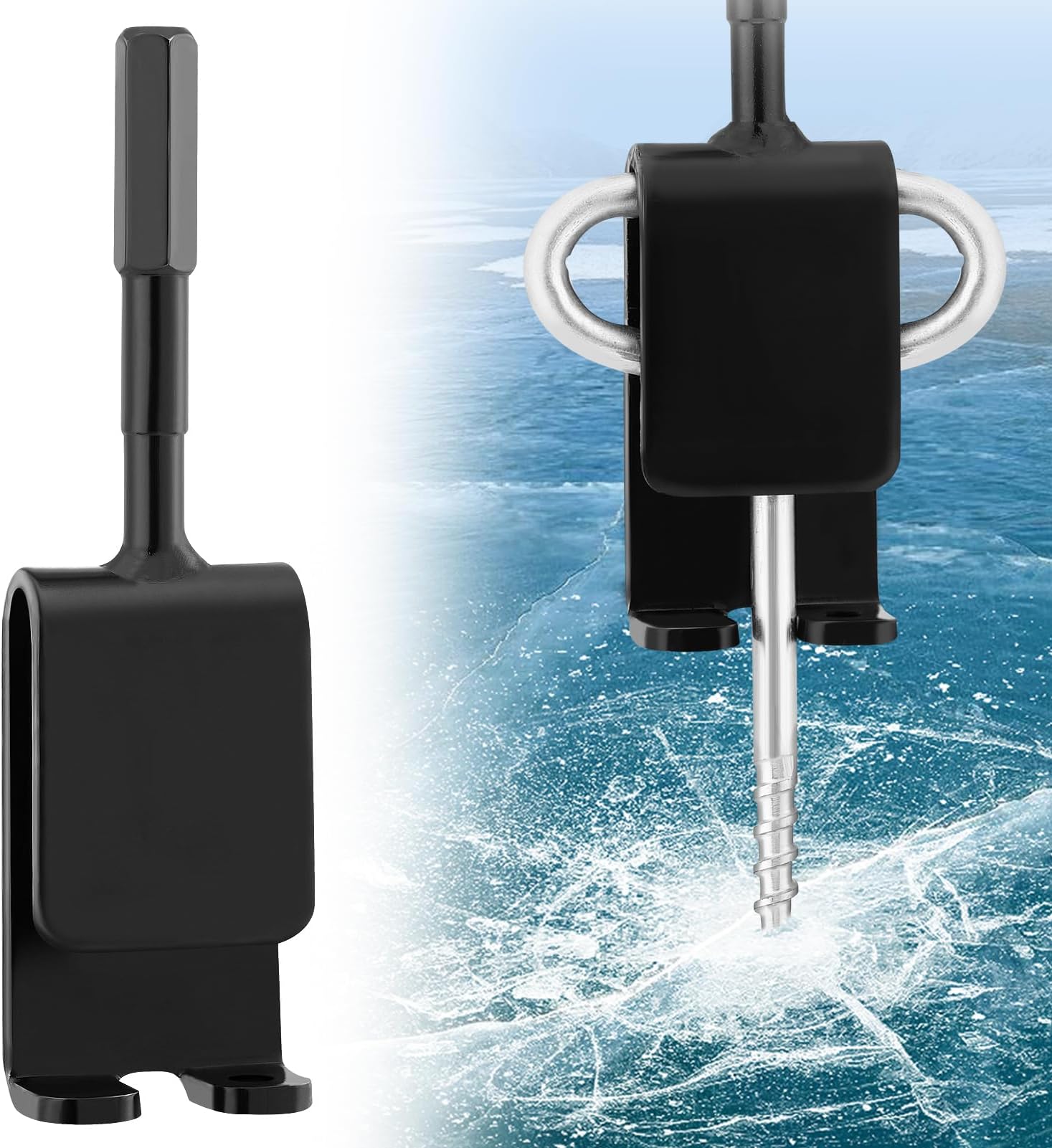 MADHOLLY Universal Ice Anchor Tool- Ice Anchor Power Drill Adapter Ice House Anchors for Ice Insert Sewing- Ice Shanty Anchors for Ice Fishing Shelter Tent, for Dad Gifts Ice Fishing Enthusiast