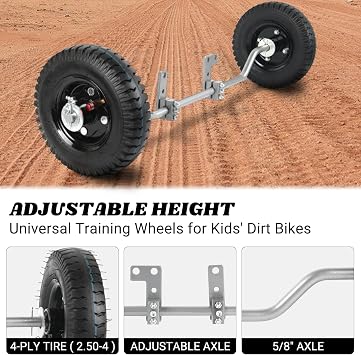 AR-PRO Dirt Bike Training Wheels for PW50, CRF50, MX125 and 49cc/50cc Bikes
