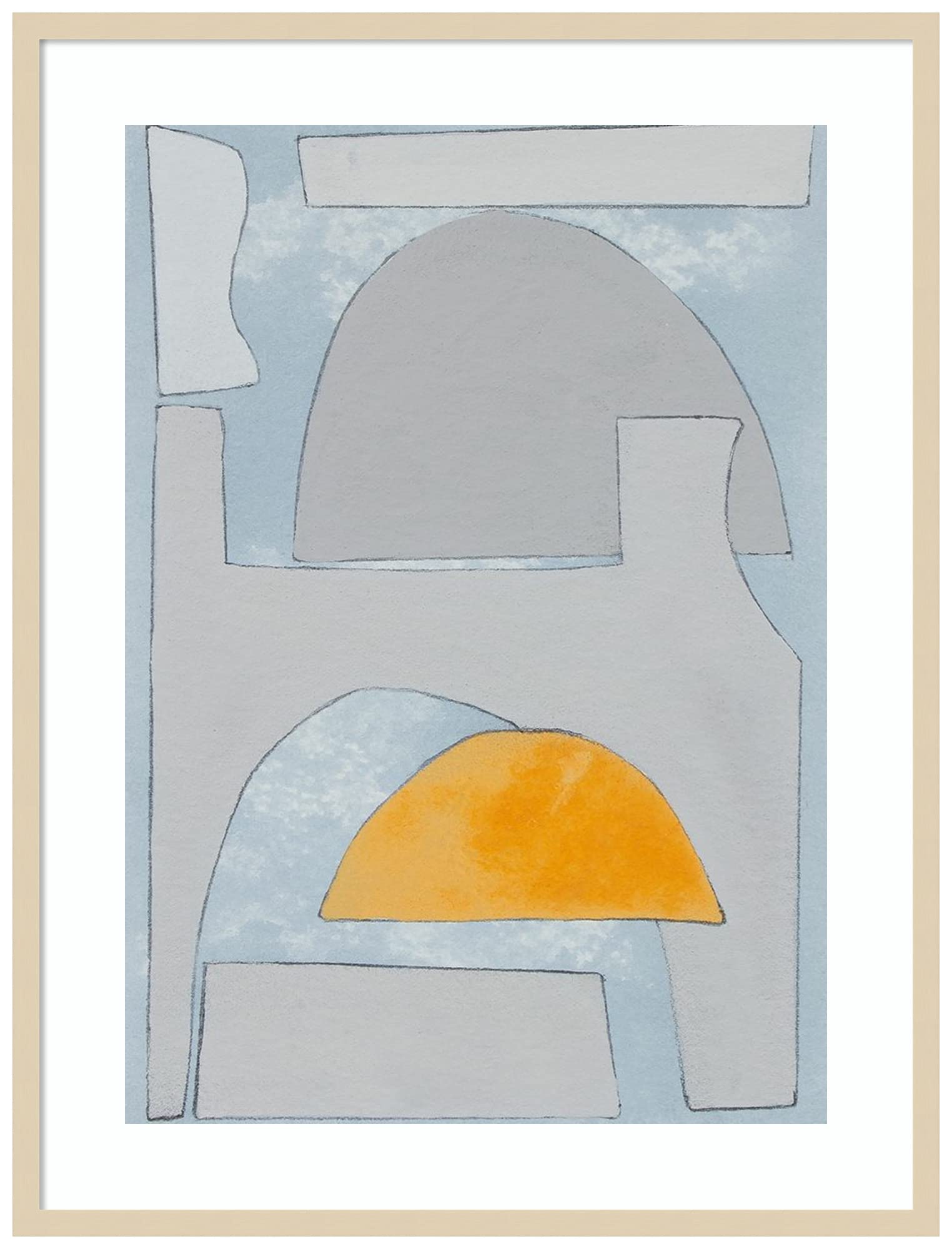 Amanti Art Framed Wall Art Print 41x31 Elements of the Chateau VI by Rob Delamater, Abstract Wall Art, Modern Contemporary Decor, X-Large Poster Painting Artwork for Living Room, Bedroom, Bathroom,